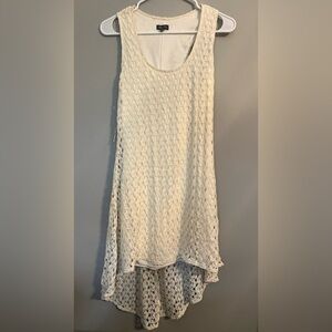 Lily Rose Cream Crochet High Low Sleeveless Dress Size S